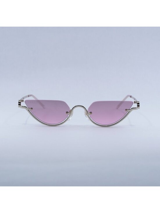 Gucci GG1603S 003 Sunglasses Gold Cat Eye Frame, Mirrored Violet Lenses main image 11